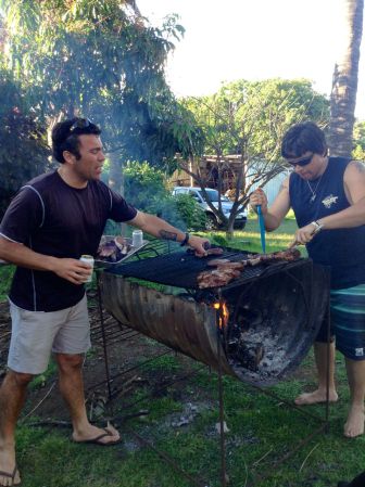 asado , vino tinto y musica
